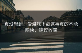 真没想到，爱游戏下载这事真的不能图快，建议收藏