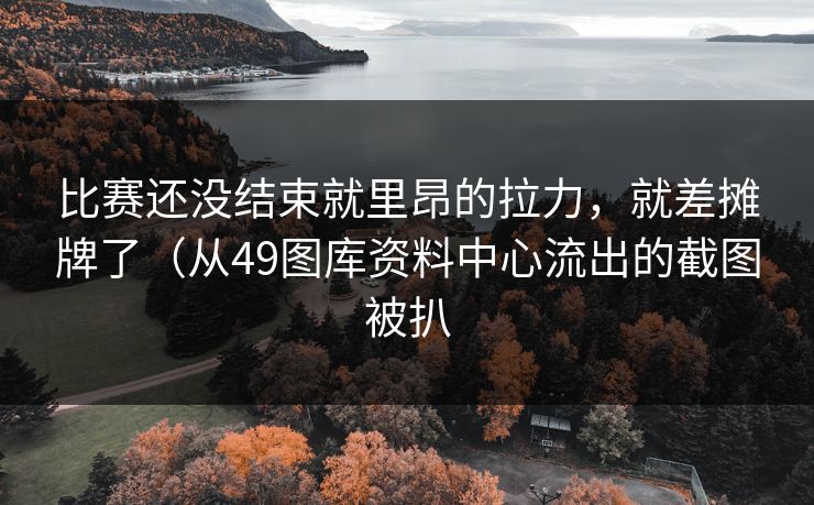 比赛还没结束就里昂的拉力，就差摊牌了（从49图库资料中心流出的截图被扒